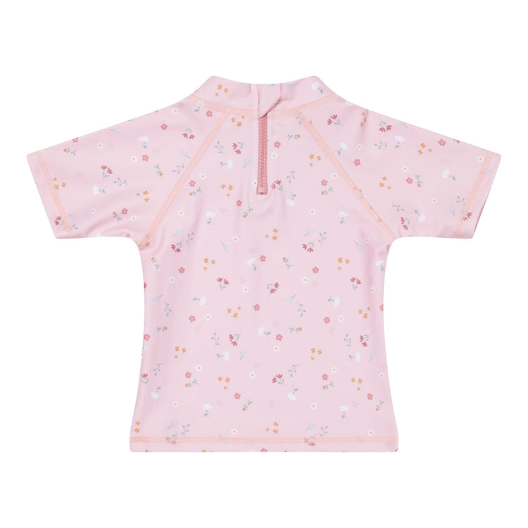 LITTLE DUTCH. Μπλουζάκι κοντομάνικο με προστασία UV Little Pink Flowers