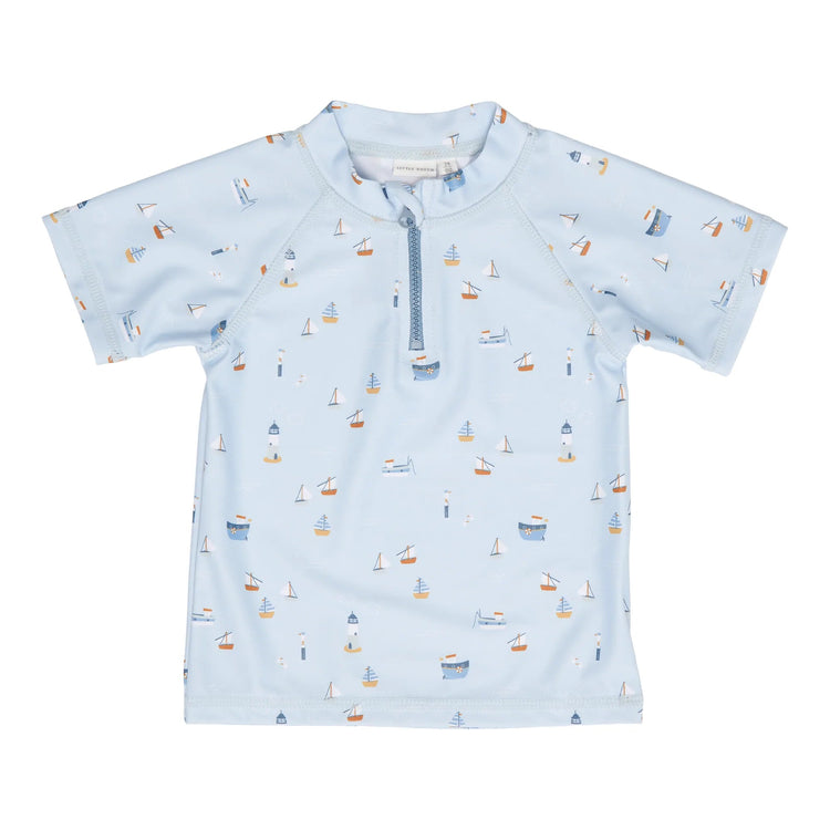 LITTLE DUTCH. Swim t-shirt +UV Sailors Bay Blue - 74/80