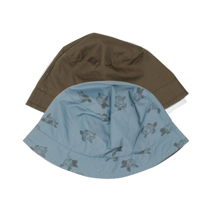 LITTLE DUTCH. Παιδικό καπέλο ήλιου διπλής όψης Turtle Island / Olive