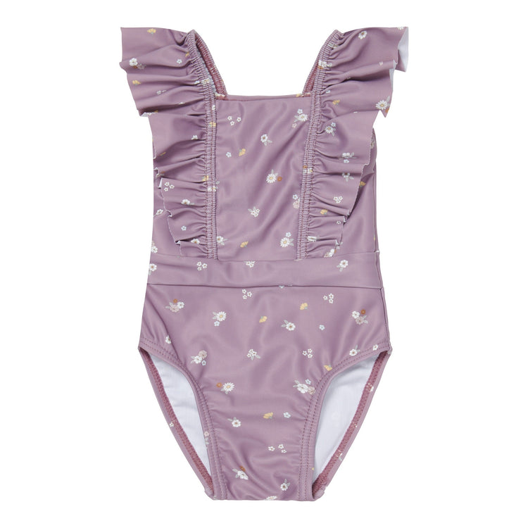 LITTLE DUTCH. Bathsuit volants Mauve Blossom - 62/68