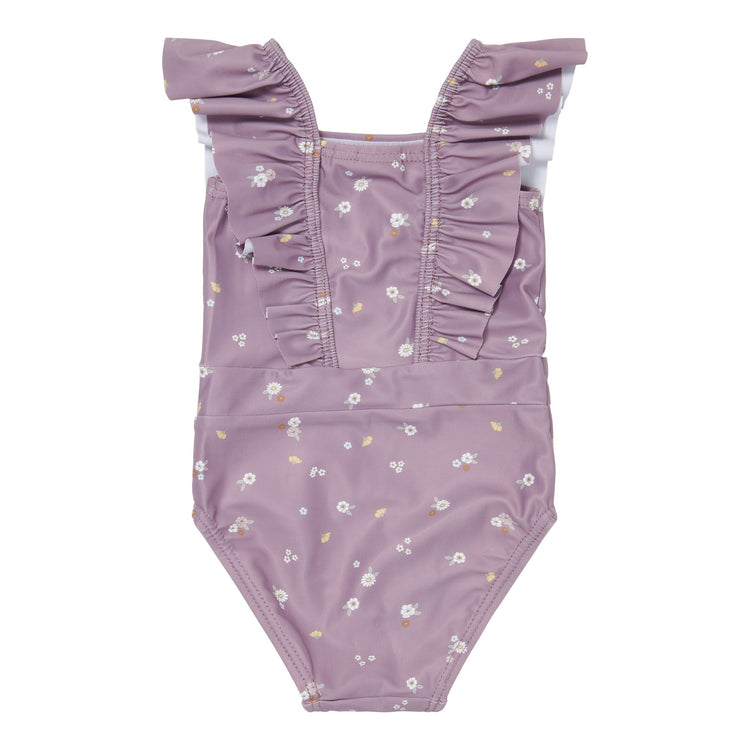 LITTLE DUTCH. Bathsuit volants Mauve Blossom - 62/68