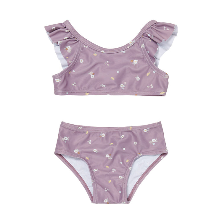 LITTLE DUTCH. Flounce bikini set Mauve Blossom - 74/80