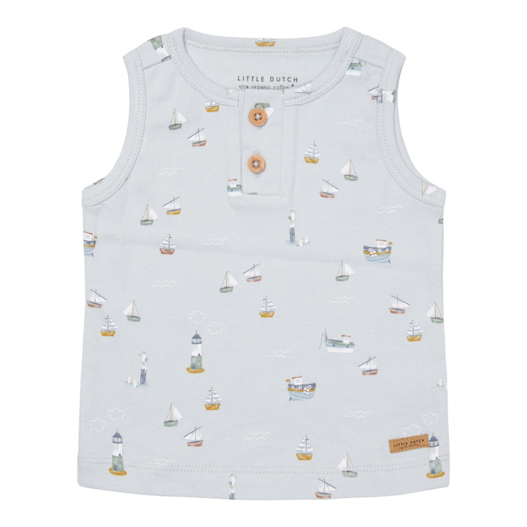 LITTLE DUTCH. Singlet Sailors Bay Blue - 80