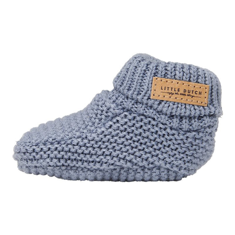 LITTLE DUTCH. Knitted baby booties Blue - size 1