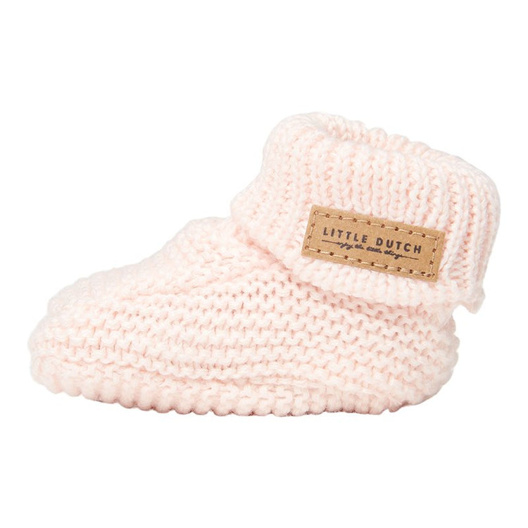 LITTLE DUTCH. Knitted baby booties Pink - size 1