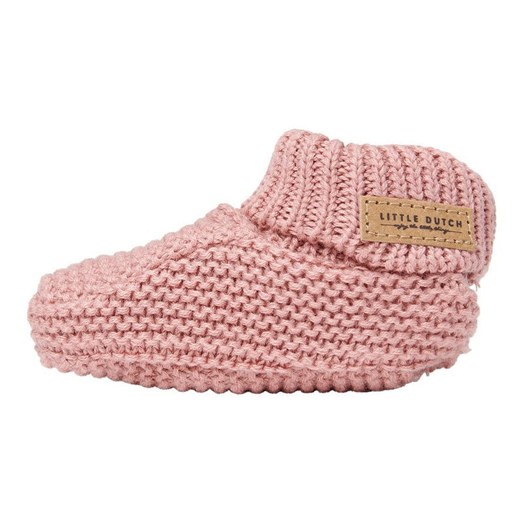Knitted baby booties Vintage Pink- size 1
