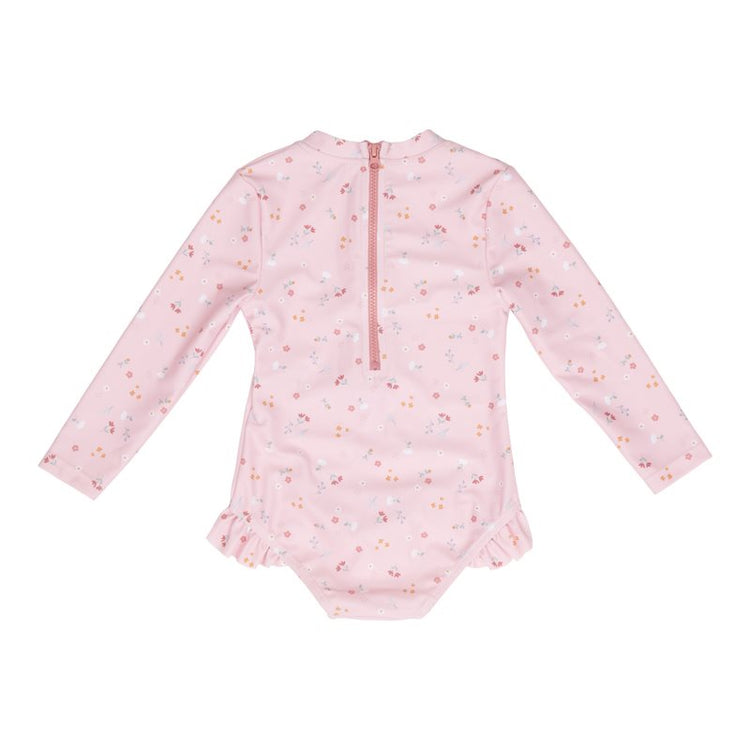 LITTLE DUTCH. Bathsuit long sleeves ruffles Little Pink Flowers - 62/68