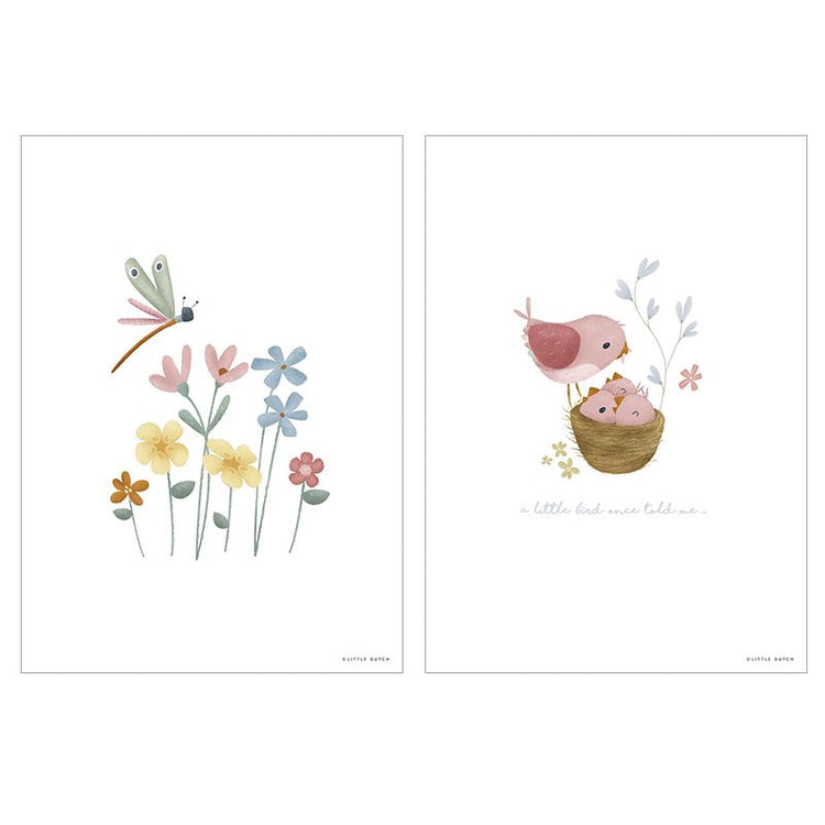 LITTLE DUTCH. Poster Little Pink Flowers - A3