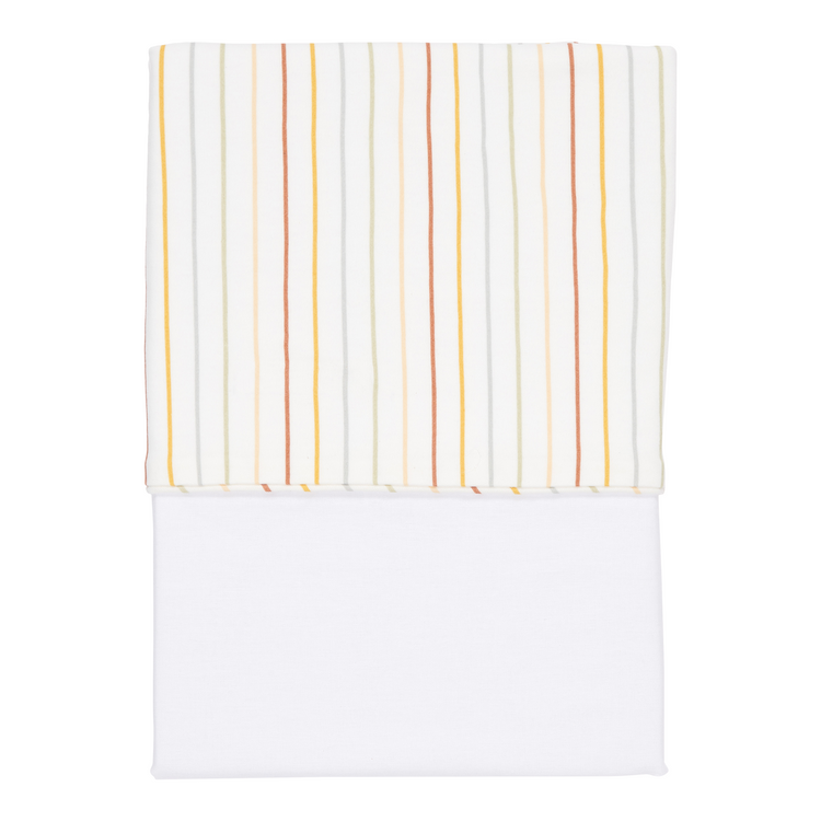 LITTLE DUTCH. Cot sheet Vintage Sunny Stripes 110 x 140