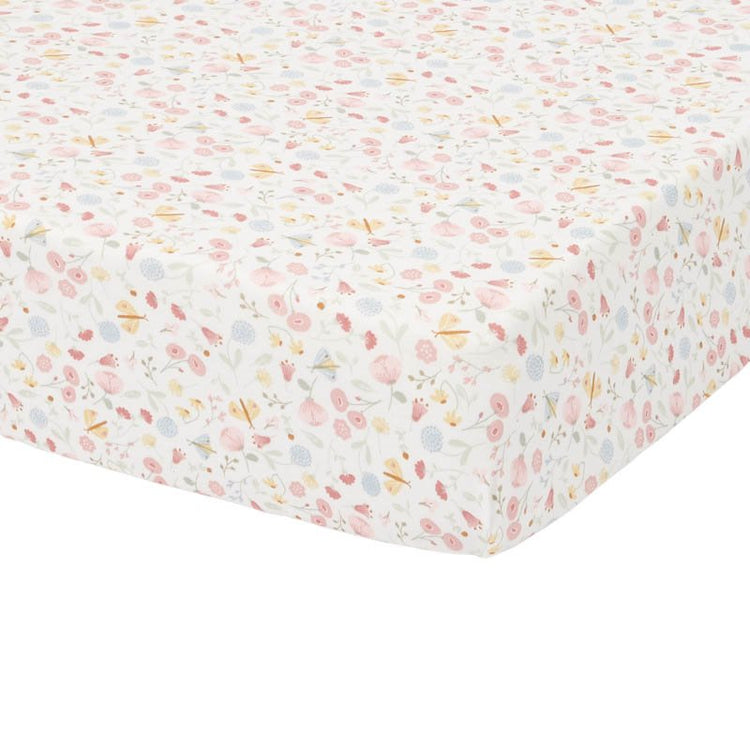 LITTLE DUTCH. Σεντόνι με λάστιχο για βρεφικό κρεβάτι Flowers & Butterflies 60x120