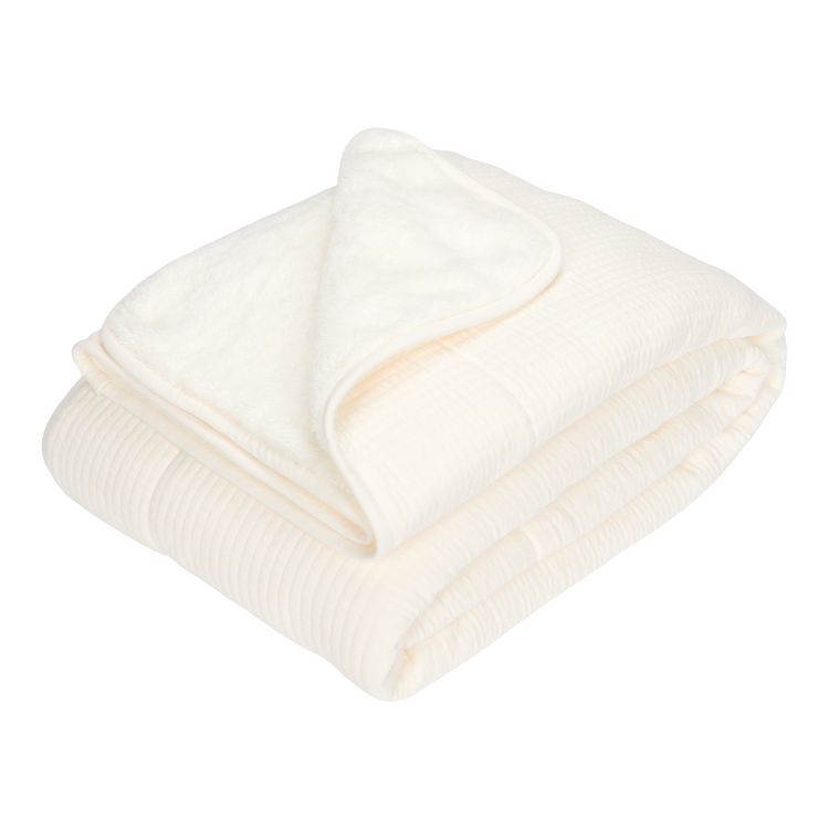 LITTLE DUTCH. Bassinet blanket Pure Soft White 70 x 100