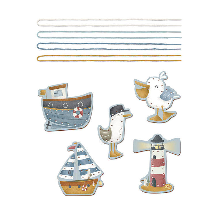 LITTLE DUTCH. Σετ 5 χαρτονένιες κάρτες με κορδόνι Sailors Bay