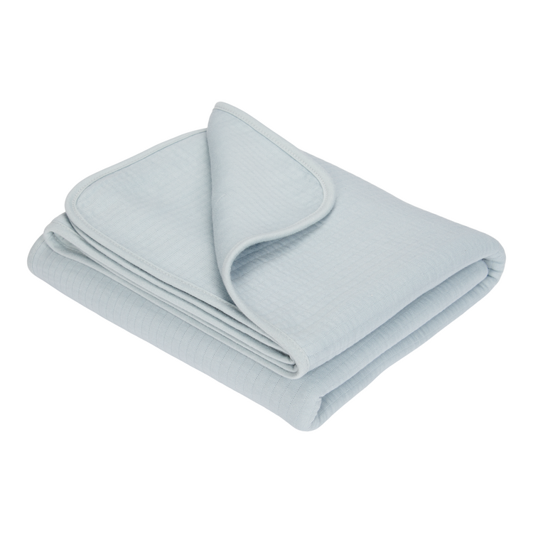 LITTLE DUTCH. Cot summer blanket Pure Soft Blue 110 x 140