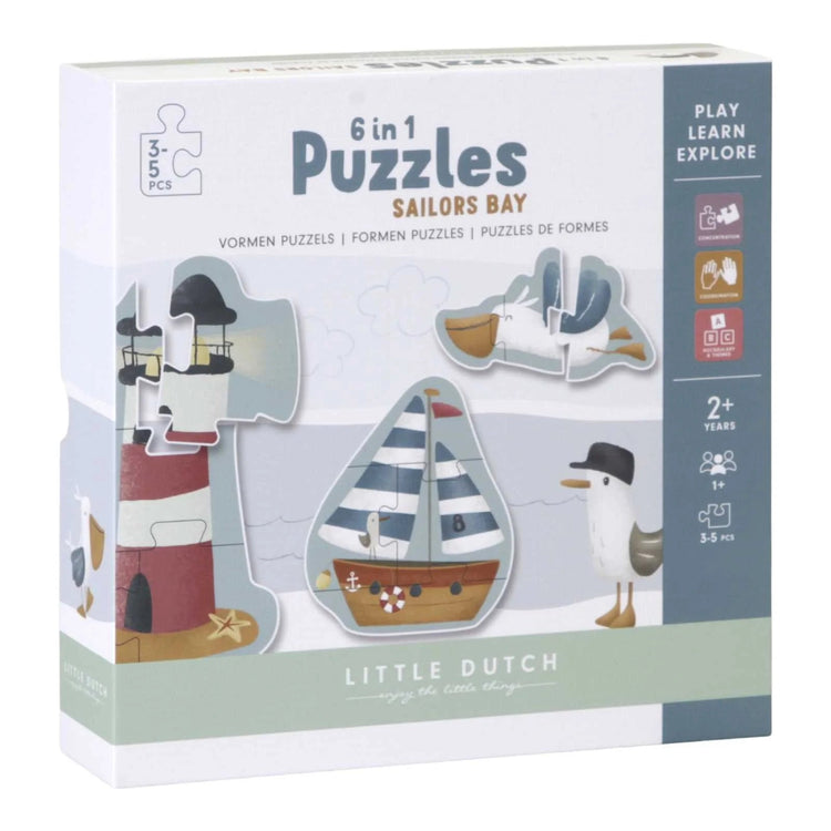 LITTLE DUTCH. 6 in 1 Puzzles Sailors Bay FSC