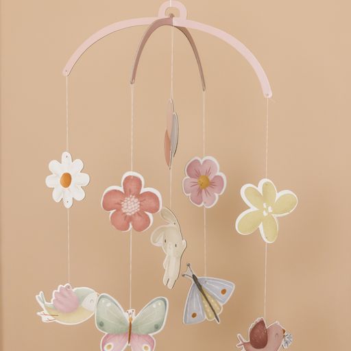 LITTLE DUTCH. Cardboard Mobile Flowers & Butterflies FSC