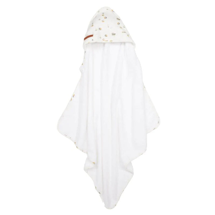 LITTLE DUTCH. Hooded towel Sailors Bay White