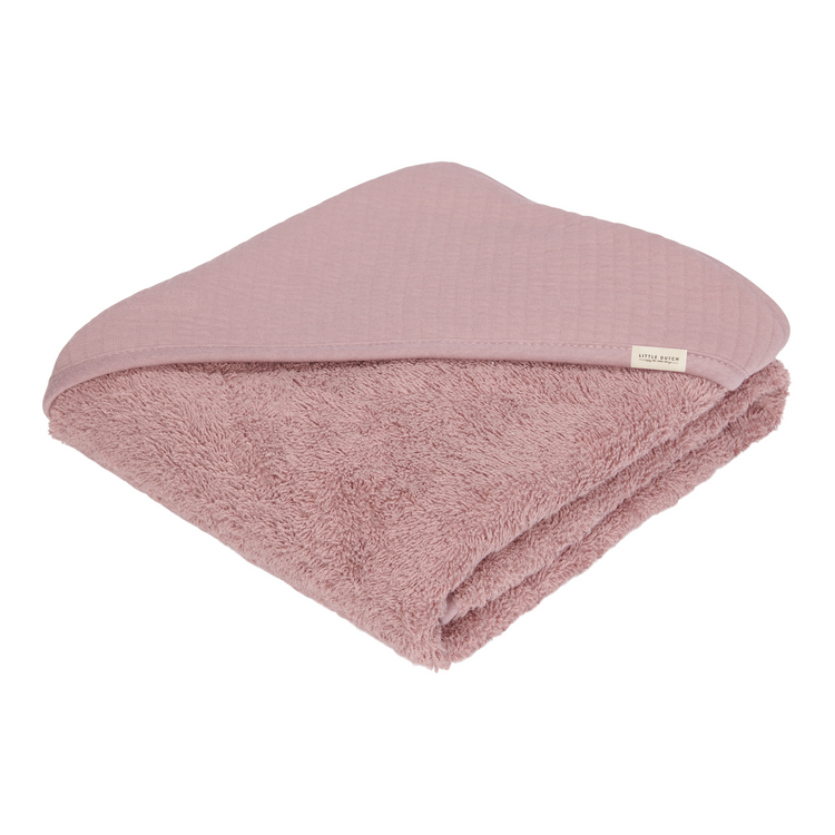 LITTLE DUTCH. Hooded towel Mauve 75 x 75