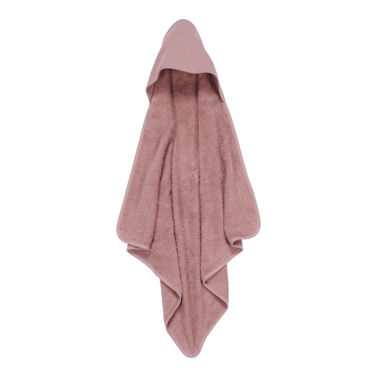LITTLE DUTCH. Hooded towel Mauve 75 x 75