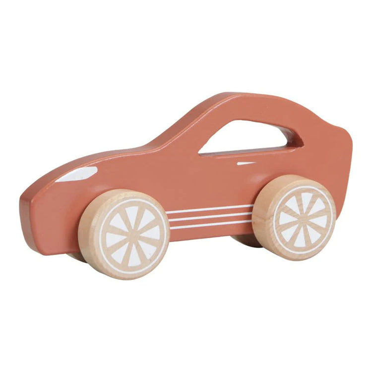 LITTLE DUTCH. Wooden toy sports car rust