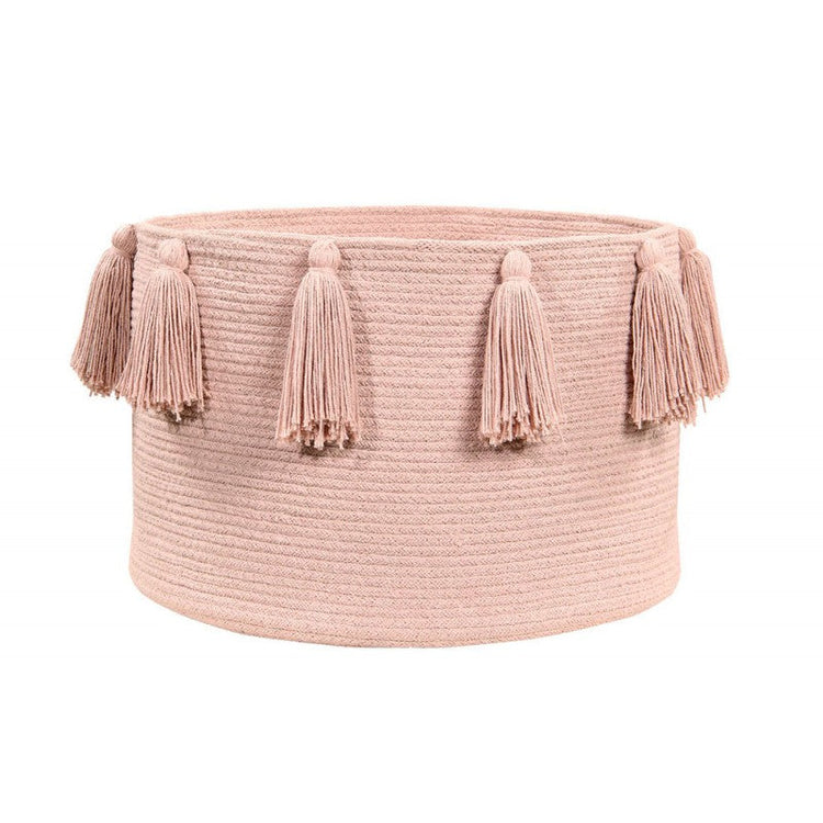 Lorena Canals. Basket Tassels light pink 30Χ45Χ45