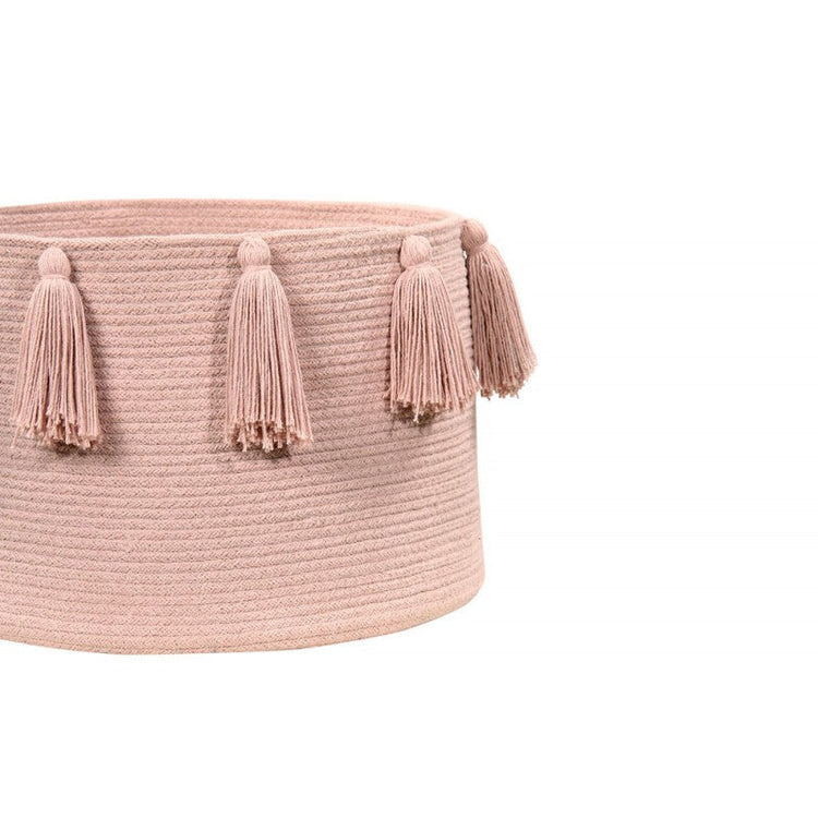 Lorena Canals. Basket Tassels light pink 30Χ45Χ45