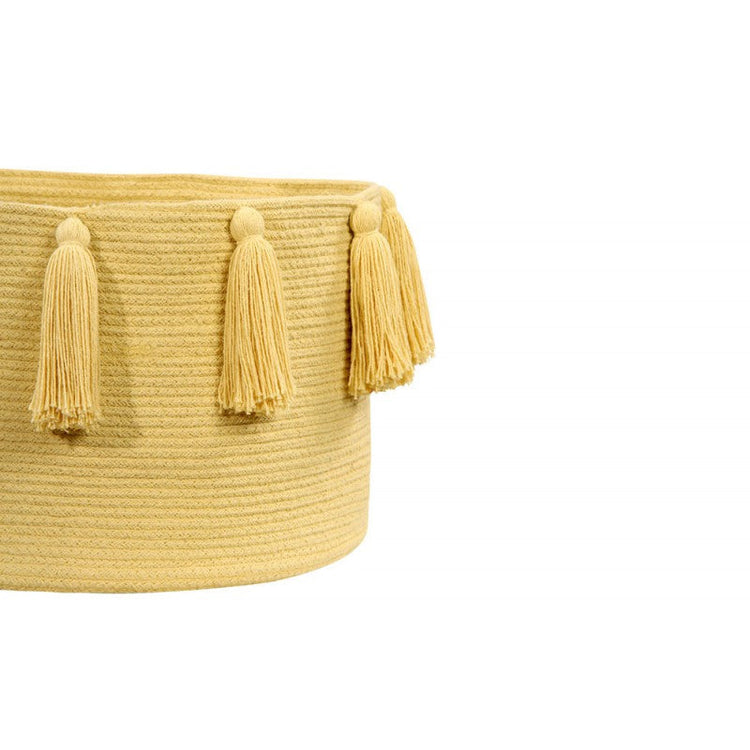 Lorena Canals. Basket Tassels yellow 30Χ45Χ45