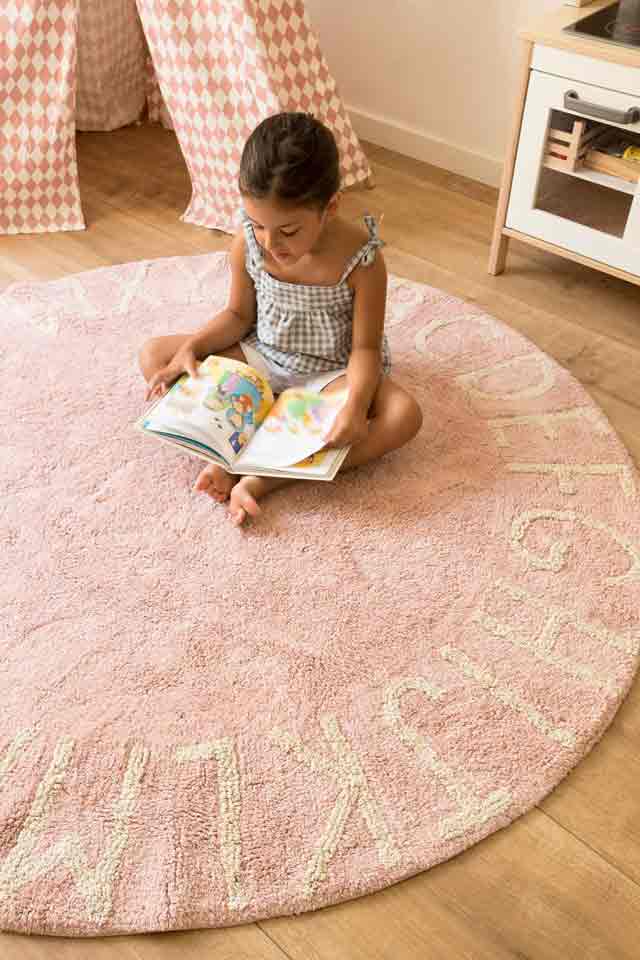 Lorena Canals. Washable Rug ABC Vintage Pink 150cm