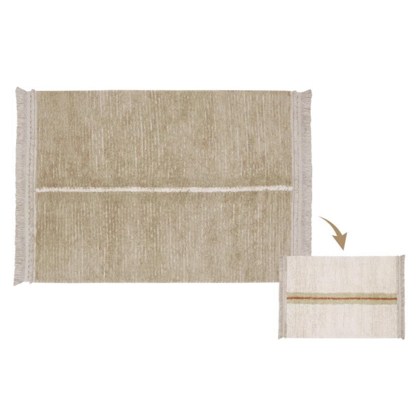 Lorena Canals. Reversible Washable Rug Duetto Sage 140x200 cm
