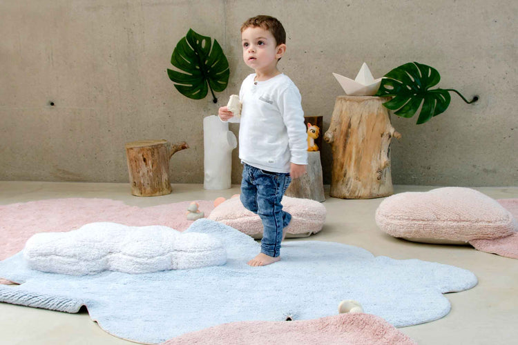 Lorena Canals. Washable Rug Puffy cloud with cushion (blue)