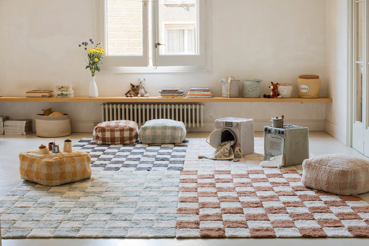 Lorena Canals. Washable rug Kitchen Tiles Blue Sage 120 x 160 cm