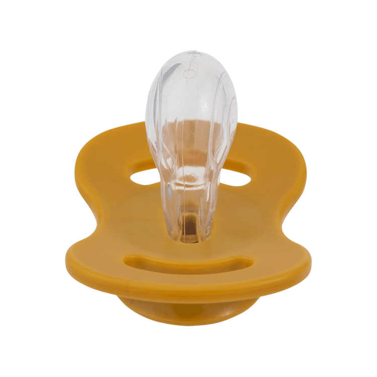 LULLABY PLANET. 2 pcs. Symmetrical Silicone Soothers Size 2 Honey Mustard & Hazelnut Brown