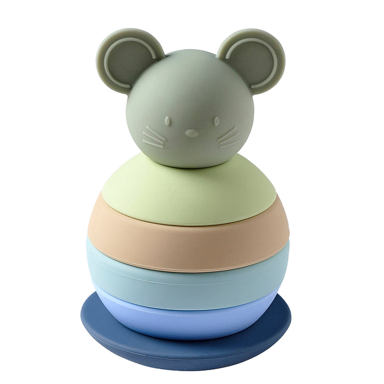 SILICON. Roly-poly toy mouse green