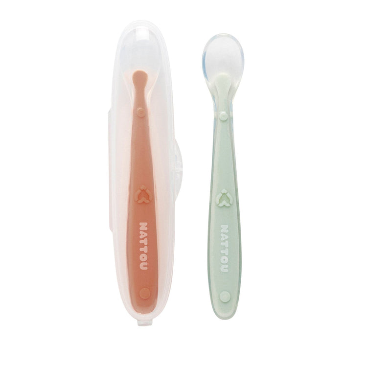 Silicone Children Spoon Set of 2 Pieces with Case