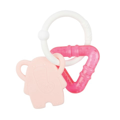 SILICON. Teething ring with cooling element (pink)