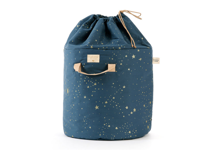 NEW ELEMENTS. Bamboo toy bag - Bamboo Gold stella/ Night blue - small