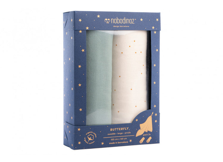 NEW ELEMENTS. Box 2 Butterfly swaddles Green