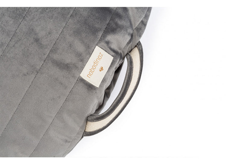 PURE.  Sahara floor cushion - velvet Slate Grey