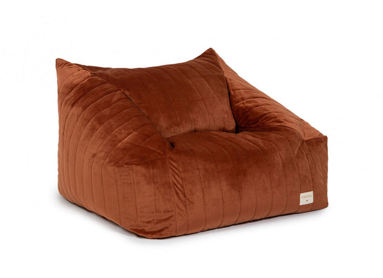 VELVET. Chelsea armchair beanbag Velvet Wild Brown