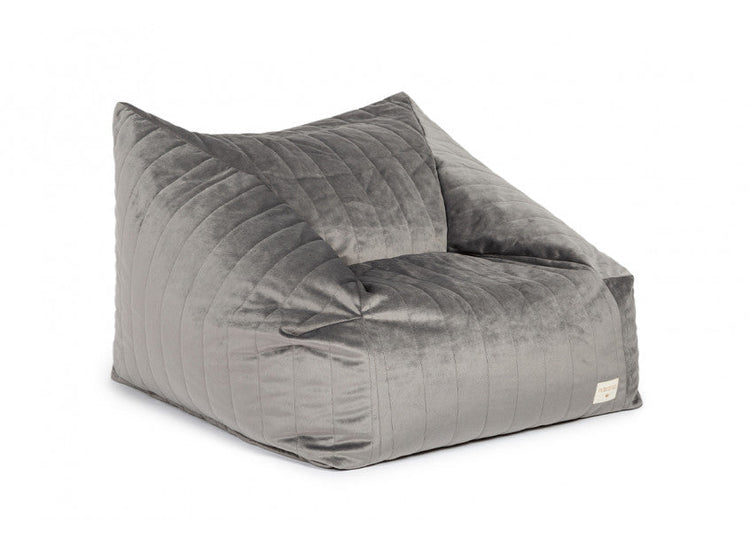 VELVET. Chelsea armchair beanbag Velvet Slate Grey