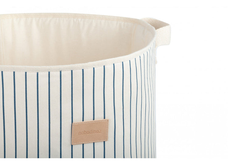 NEW ELEMENTS. Odeon Toy Bag Blue Thin Stripes/ Natural