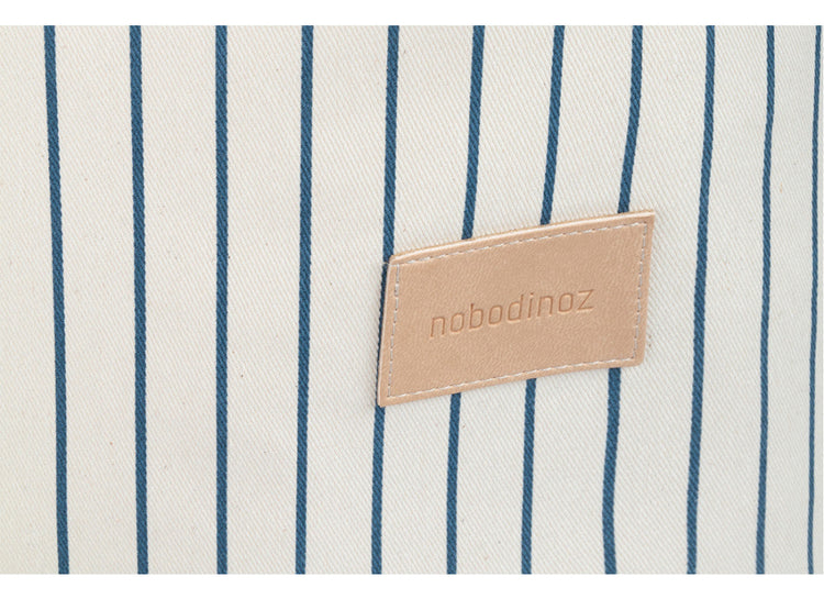 NEW ELEMENTS. Odeon Toy Bag Blue Thin Stripes/ Natural