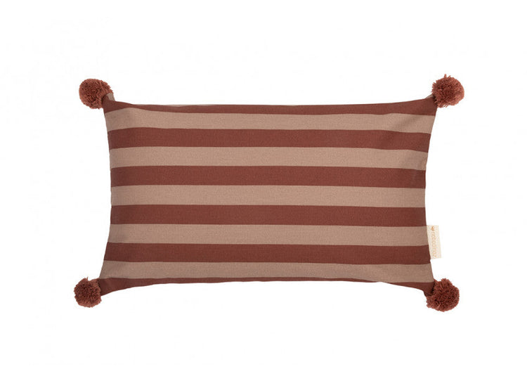 MAJESTIC. Rectangular cushion - Marsala Taupe Stripes