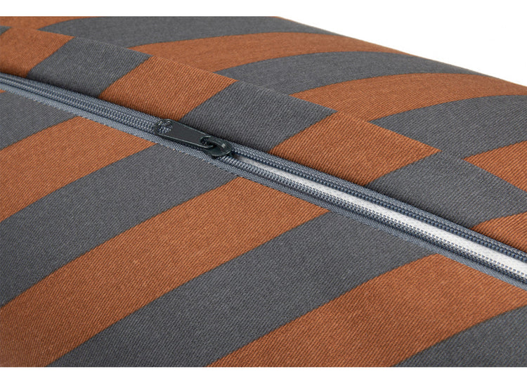 MAJESTIC. Cylindric cushion - Blue Brown Stripes