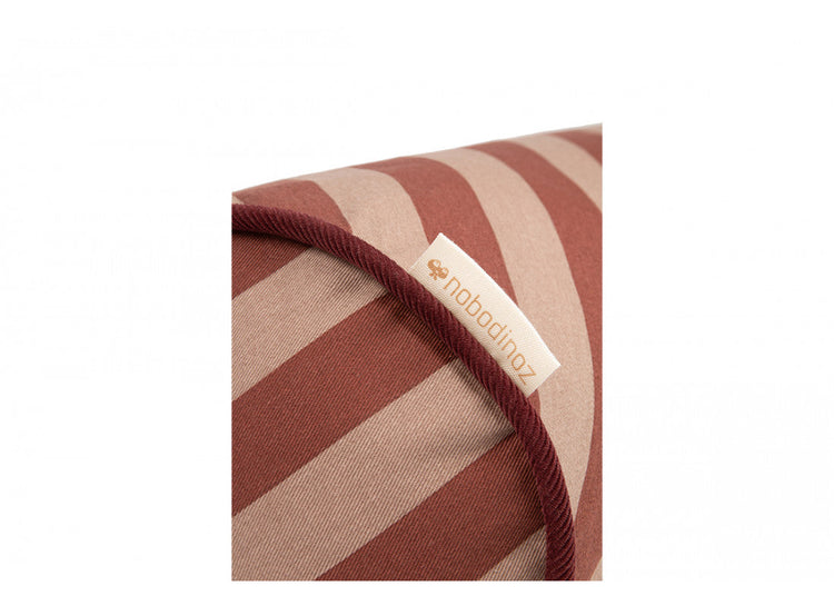 MAJESTIC. Cylindric cushion - Marsala Taupe Stripes