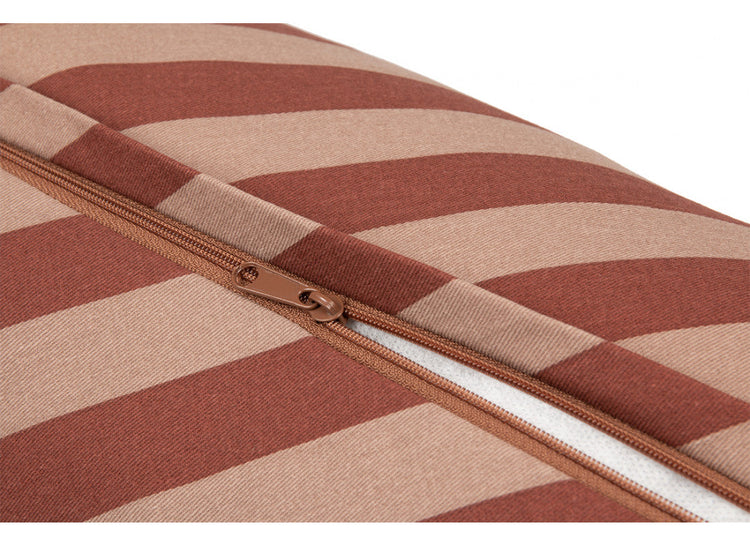 MAJESTIC. Cylindric cushion - Marsala Taupe Stripes