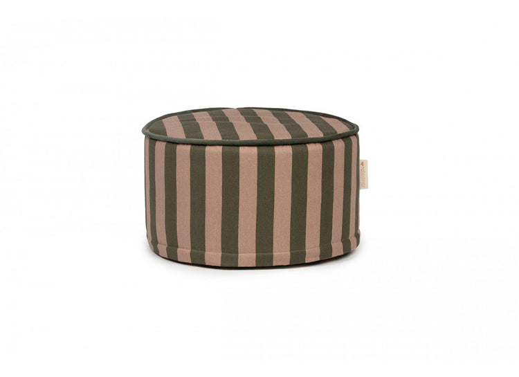 MAJESTIC. Round stool - Green Taupe Stripes