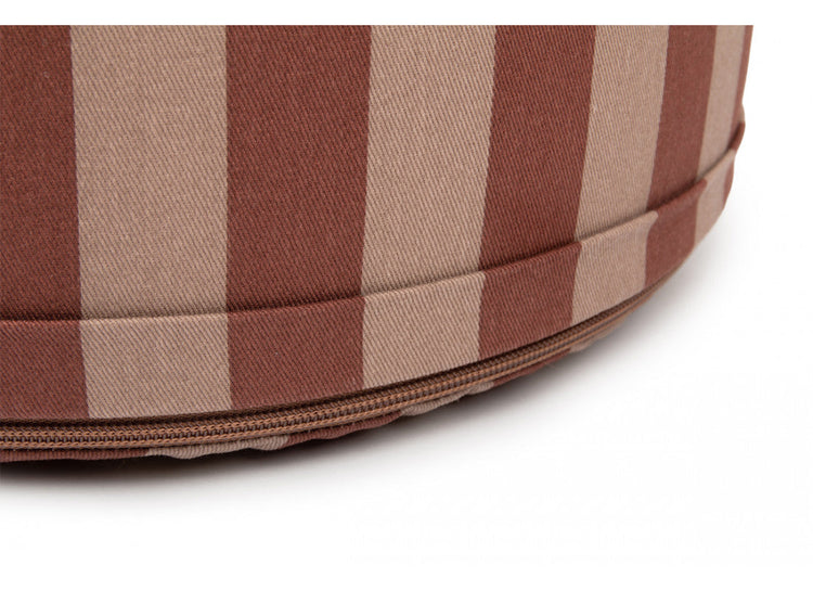 MAJESTIC. Round stool - Marsala taupe stripes