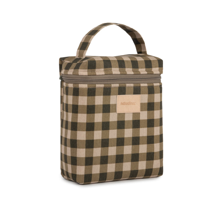 HYDE PARK. Insulated baby bottle and lunch bag Green Checks