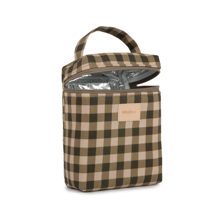 HYDE PARK. Insulated baby bottle and lunch bag Green Checks
