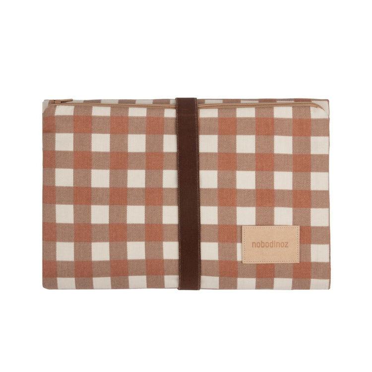 HYDE PARK. Waterproof changing pad Terracotta Checks